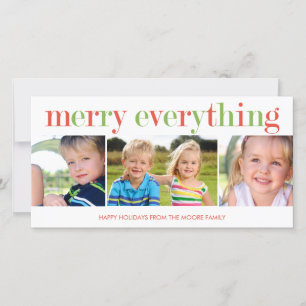 Festiva Tarjeta fotográfica Merry Everything Holiday