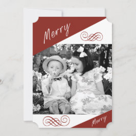 Festiva Tarjeta fotográfica Merry, Merry Personalizado