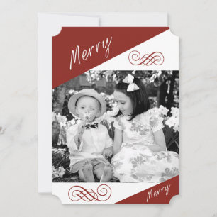 Festiva Tarjeta fotográfica Merry, Merry Personalizado
