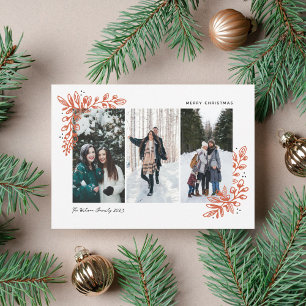 Festiva Tarjeta fotográfica Merry Trio Holiday