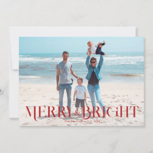 Festiva Tarjeta fotográfica mínima para Navidades merry y 