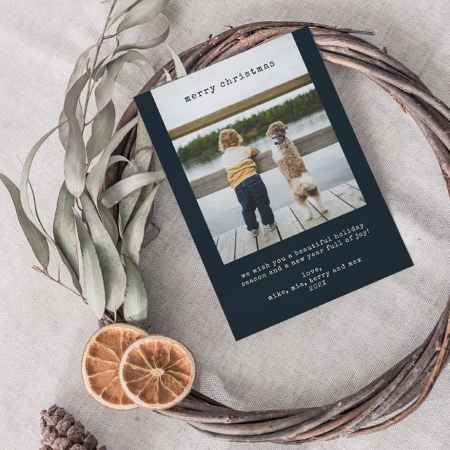 Festiva Tarjeta fotográfica minimalista de ferias navideña (Subido por el creador)