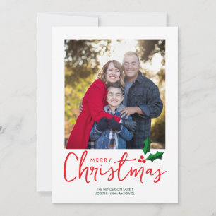 Festiva Tarjeta fotográfica minimalista Merry Christmas