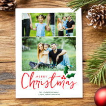 Tarjeta fotográfica minimalista Merry Christmas