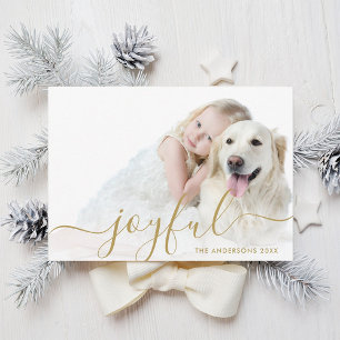 Festiva Tarjeta fotográfica moderna de estilo joyful Gold