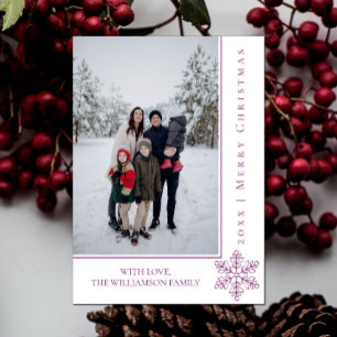Festiva Tarjeta fotográfica moderna de Snowflake para Navi