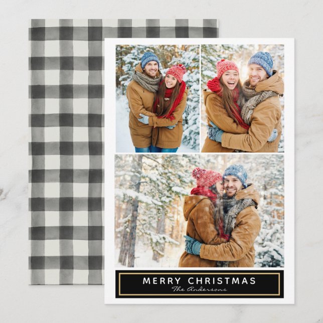 Festiva Tarjeta fotográfica múltiple para navidades (Anverso / Reverso)