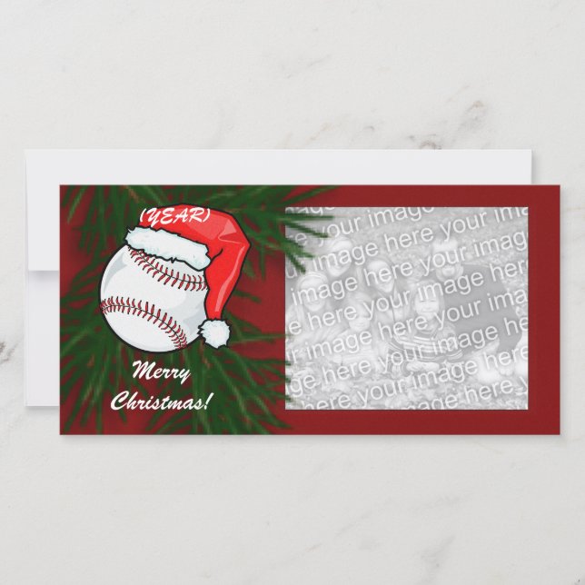 Festiva Tarjeta fotográfica - Navidades de béisbol (Anverso)