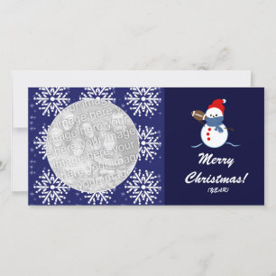 Festiva Tarjeta fotográfica - Navidades Snowman Football