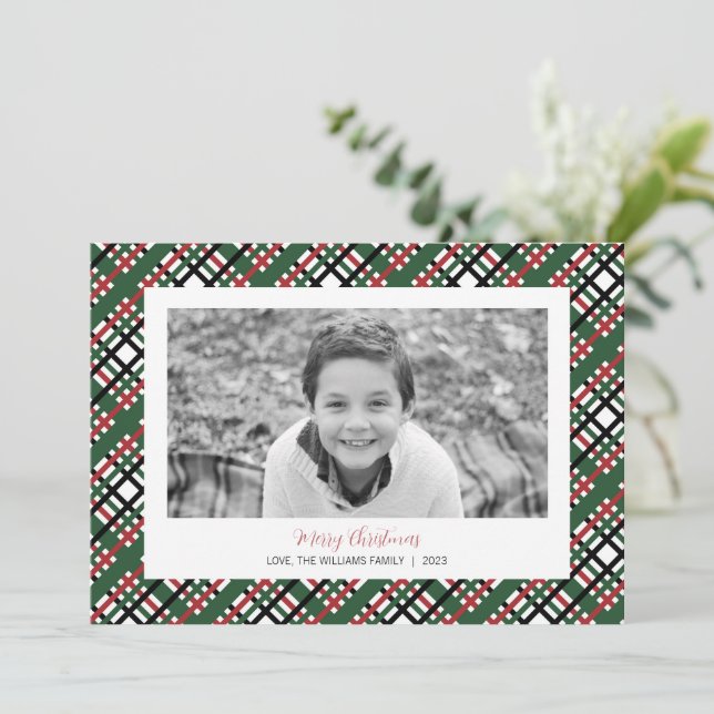 Festiva Tarjeta fotográfica navideña (Anverso de pie)