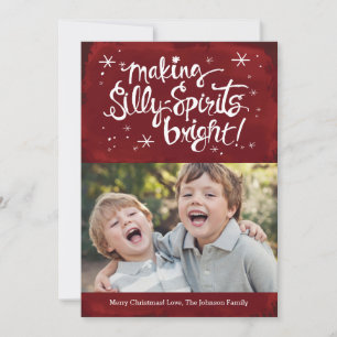 Festiva Tarjeta fotográfica navideña brillante de Silly Sp