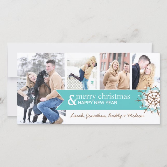 Festiva Tarjeta fotográfica navideña caprichosa (Anverso)