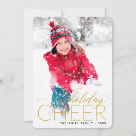 Festiva Tarjeta fotográfica navideña Cheer Gold