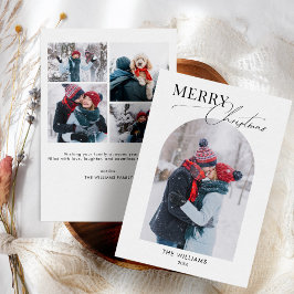 Festiva Tarjeta fotográfica navideña con arcos de foto tar