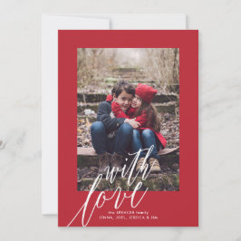 Festiva Tarjeta fotográfica navideña con Navidades de amor