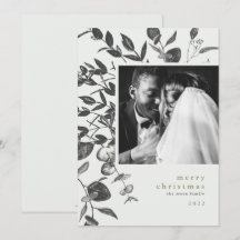 Tarjeta fotográfica navideña de dibujos animados d