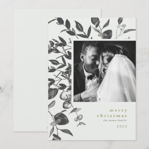 Festiva Tarjeta fotográfica navideña de dibujos animados d