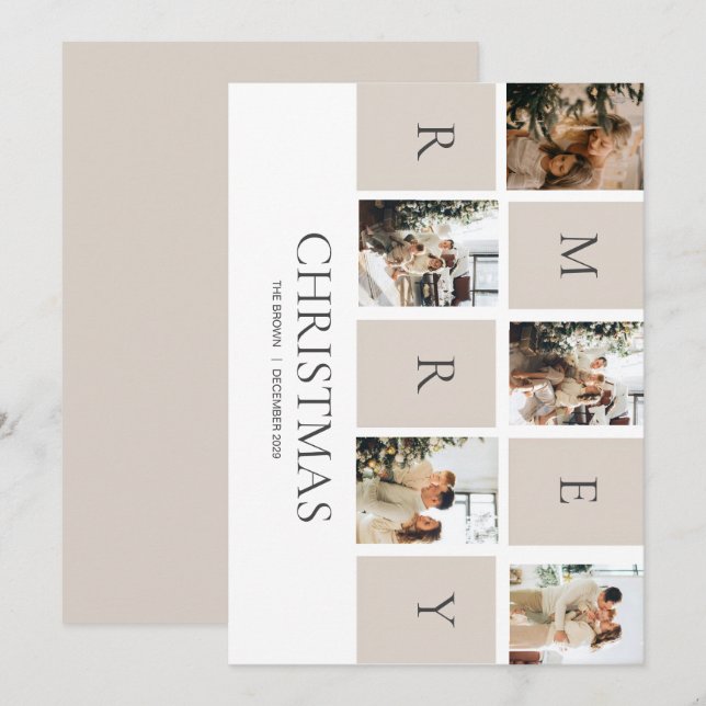 Festiva Tarjeta fotográfica navideña de Feliz - Comparte t (Anverso / Reverso)