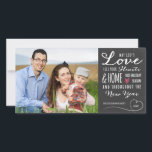 Festiva Tarjeta fotográfica navideña de Love Chalkboard de<br><div class="desc">Tarjeta fotográfica de cartón de amor de Dios de Orabella Prints. Por favor,  reemplace la imagen de plantilla con una foto propia antes de comprarla.</div>