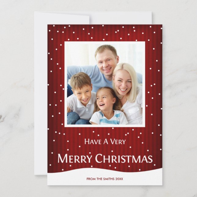 Festiva Tarjeta fotográfica navideña de navidades Banda ro (Anverso)