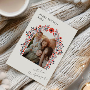 Festiva Tarjeta fotográfica navideña de Navidades de arco