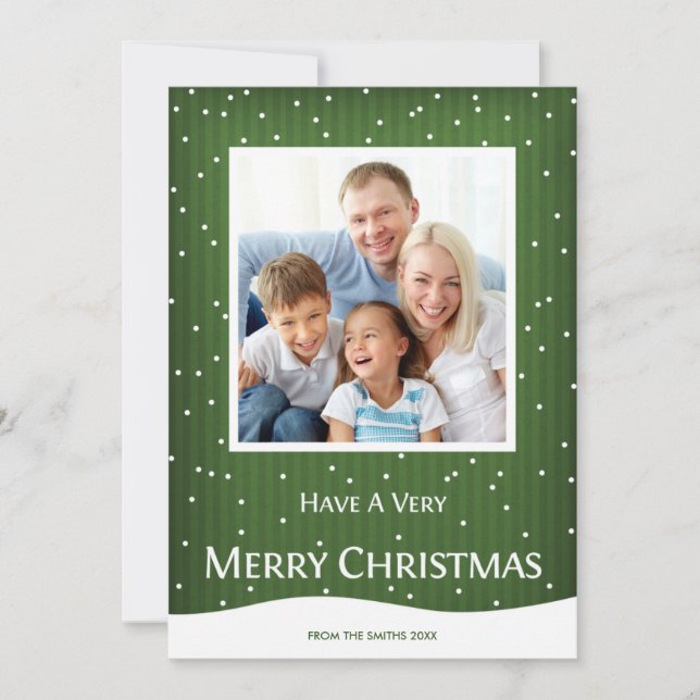 Festiva Tarjeta fotográfica navideña de navidades de banda (Anverso)