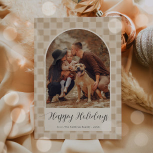 Festiva Tarjeta fotográfica navideña de Navidades de escri