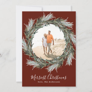 Festiva Tarjeta fotográfica navideña de Navidades de guirn