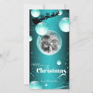 Festiva Tarjeta fotográfica navideña de Navidades de la bu