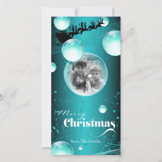Festiva Tarjeta fotográfica navideña de Navidades de la bu
