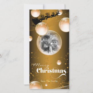 Festiva Tarjeta fotográfica navideña de Navidades de la bu