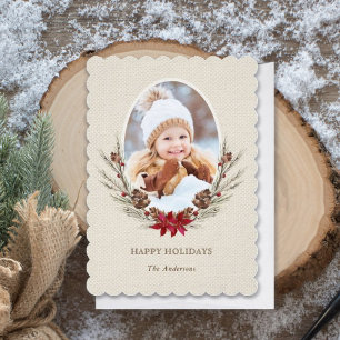 Festiva Tarjeta fotográfica navideña de Navidades de la pi