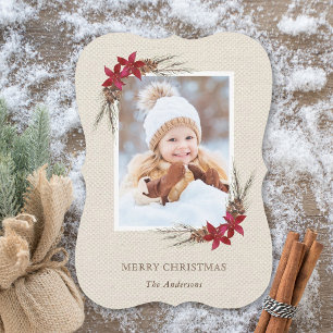 Festiva Tarjeta fotográfica navideña de Navidades de la pi