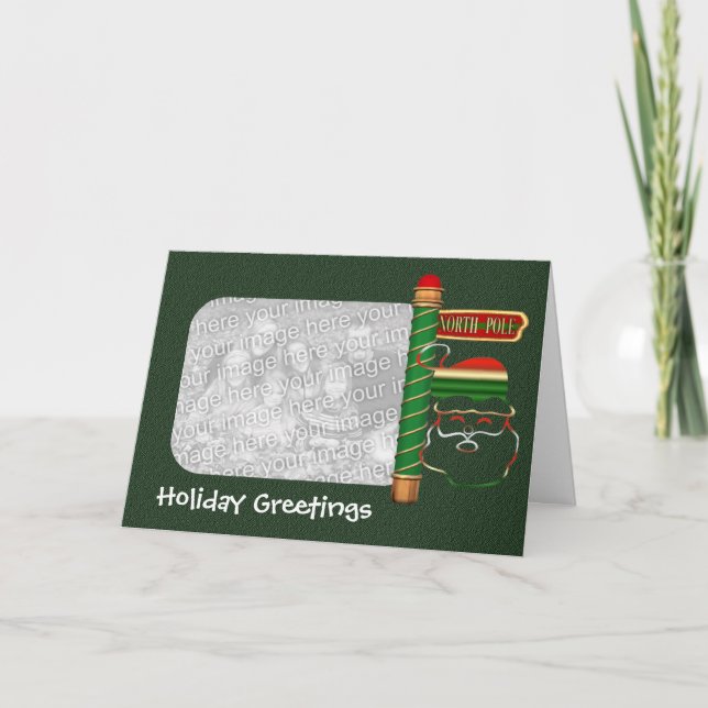 Festiva Tarjeta fotográfica navideña de navidades Santa Fa (Anverso)