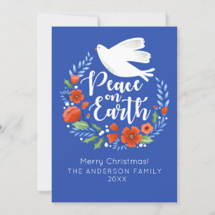 Festiva Tarjeta fotográfica navideña Dove Peace sobre Navi