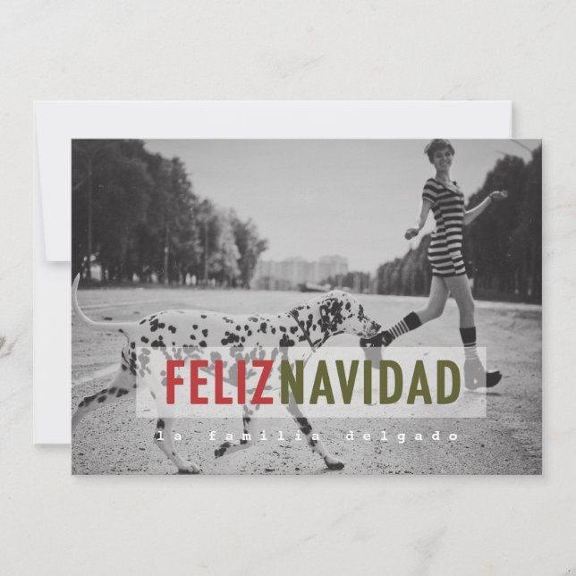 Festiva Tarjeta fotográfica navideña española moderna (Anverso)