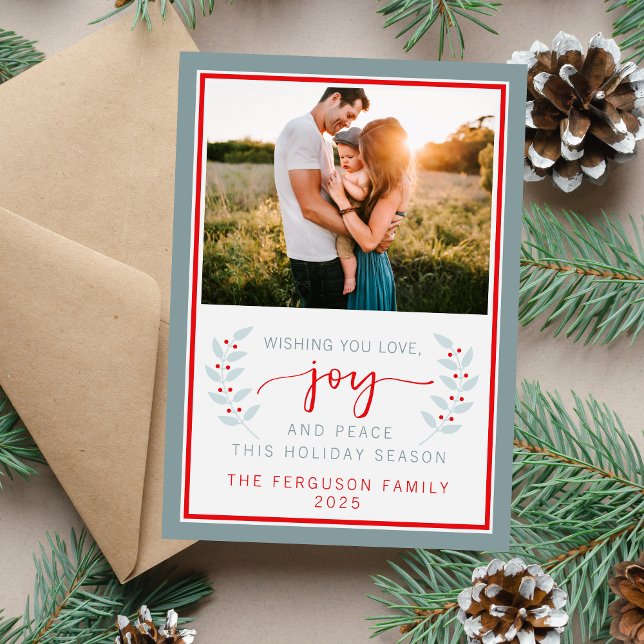 Festiva Tarjeta fotográfica navideña Family Happy Holidays (Subido por el creador)