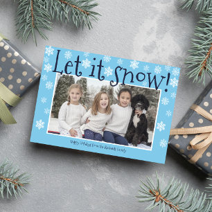 Festiva Tarjeta fotográfica navideña Family Happy Holidays