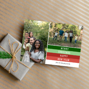 Festiva Tarjeta fotográfica navideña Family Happy Holidays