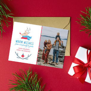 Festiva Tarjeta fotográfica navideña Family Happy Holidays