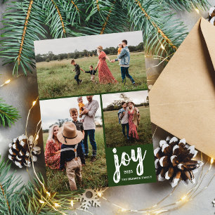Festiva Tarjeta fotográfica navideña Family Joy