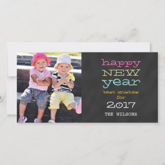 Festiva Tarjeta fotográfica navideña feliz Año Nuevo 2017 