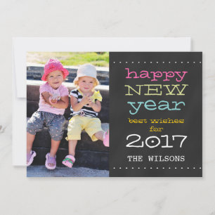 Festiva Tarjeta fotográfica navideña feliz Año Nuevo 2017