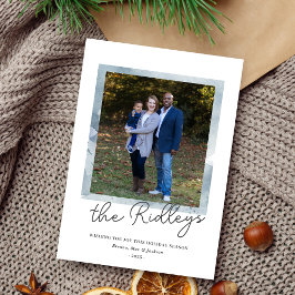 Festiva Tarjeta fotográfica navideña feliz de la familia