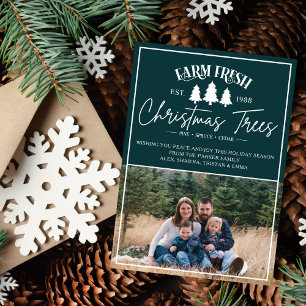Festiva Tarjeta fotográfica navideña feliz de la familia