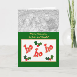 Festiva Tarjeta fotográfica navideña "Ho Ho Ho Ho Ho Ho Ho