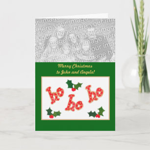 Festiva Tarjeta fotográfica navideña "Ho Ho Ho Ho Ho Ho Ho