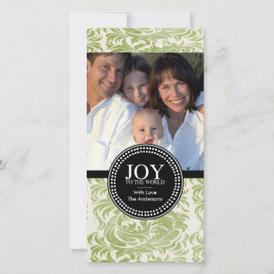 Festiva Tarjeta fotográfica navideña "JOY TO THE WORLD"