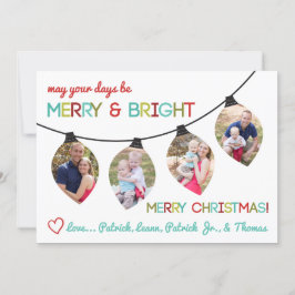 Festiva Tarjeta fotográfica navideña, luces Navidades, vac