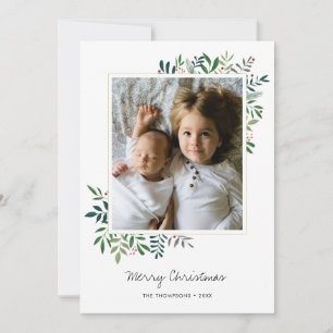 Festiva Tarjeta fotográfica navideña minimalista